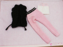 Czarna kamizelka, różowe spodnie, top na ramiączkach dla lalki