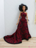 Długa suknia balowa dla lalki barbie