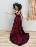 Długa suknia balowa dla lalki barbie