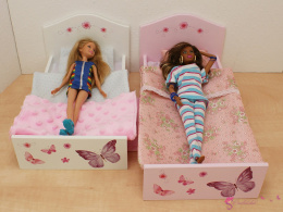 Pojedyncze łóżko dla lalki "Motylki"