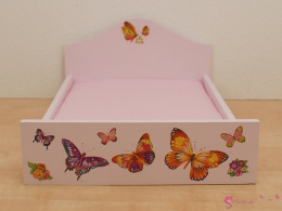 Podwójne łóżko dla lalek - Kolorowe motyle