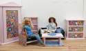 Folkowy fotel dla lalek barbie
