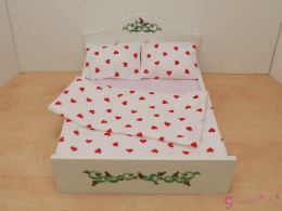 Pościel na podwójne łóżko - czerwone serduszka