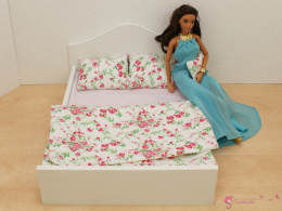 Pościel na podwójne łóżko - w różyczki