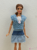 Sweterek i spódniczka dla lalki barbie