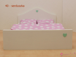 Podwójne łóżko dla lalek i dwie szafki nocne - różne wzory