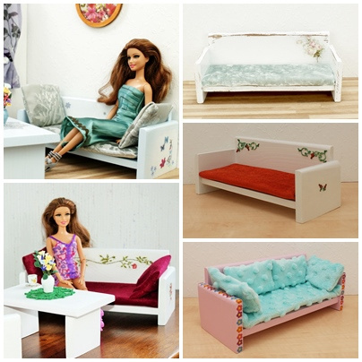 Drewniana sofa do domku dla lalek - wzory od nr 1 do 38