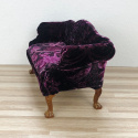 Fioletowy fotel i sofa do domku dla lalek w skali 1:6