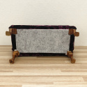 Fioletowy fotel i sofa do domku dla lalek w skali 1:6