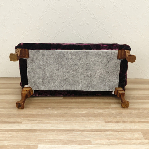Fioletowy fotel i sofa do domku dla lalek w skali 1:6 Fioletowy fotel i sofa do domku dla lalek w skali 1:6