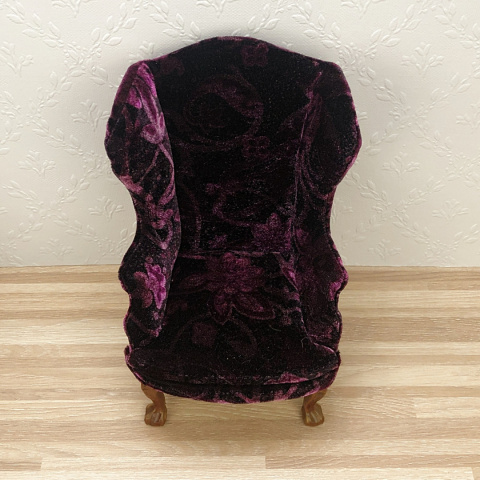 Fioletowy fotel i sofa do domku dla lalek w skali 1:6 Fioletowy fotel i sofa do domku dla lalek w skali 1:6