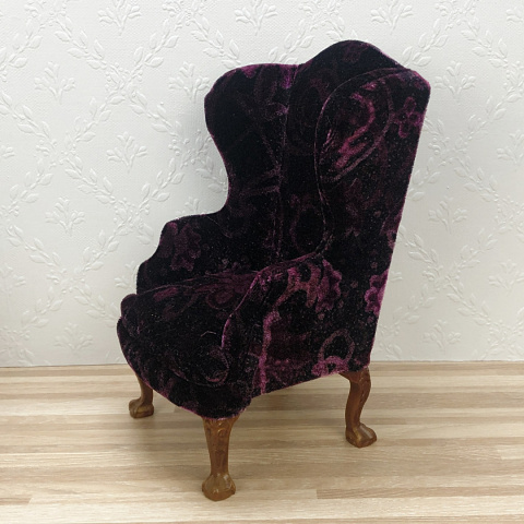 Fioletowy fotel i sofa do domku dla lalek w skali 1:6 Fioletowy fotel i sofa do domku dla lalek w skali 1:6