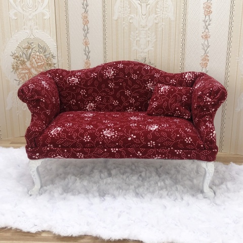 miniaturowa sofa do domku dla lalek w skali 1:6