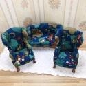 Miniaturowa sofa do domku dla lalek w skali 1:6 - kolorowe kwiaty