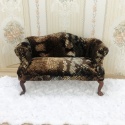 Fotel / sofa do domku dla lalek w skali 1:6 - wzór wężowej skóry