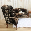 Fotel / sofa do domku dla lalek w skali 1:6 - wzór wężowej skóry