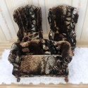 Fotel / sofa do domku dla lalek w skali 1:6 - wzór wężowej skóry