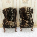 Fotel / sofa do domku dla lalek w skali 1:6 - wzór wężowej skóry