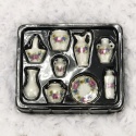 Komplet ozdobnych ceramicznych naczyń do domku dla lalek w skali 1:6, 1:12