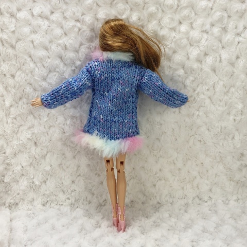 Niebiesko-Srebrny Zestaw Ubranek dla Lalki Barbie (5 elementów)