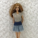 Niebiesko-Srebrny Zestaw Ubranek dla Lalki Barbie (5 elementów)
