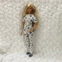 Piżamowy Zestaw dla lalki barbie - piżama, szlafrok i kapcie (4 części)