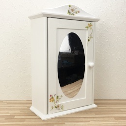 Wiosenne Kwiatki - szafa z owalnym foliowym lusterkiem