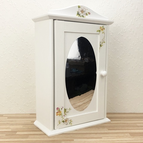 Wiosenne Kwiatki - szafa z owalnym foliowym lusterkiem