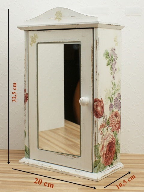 Wiosenne Kwiatki - szafa z owalnym foliowym lusterkiem