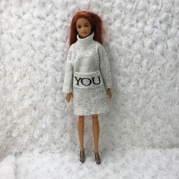 Zestaw „Srebrna Przytulność” – ubranka dla lalki Barbie (2 elementy)