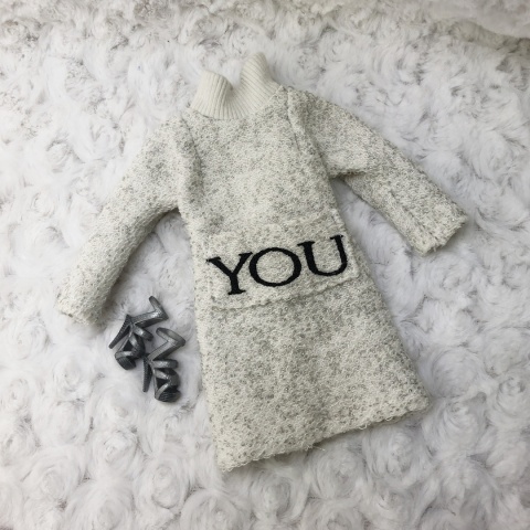 Zestaw „Srebrna Przytulność” – ubranka dla lalki Barbie (2 elementy)