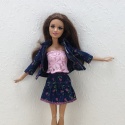 Jeansowy, wiosenny komplet dla lalki barbie - 4 części