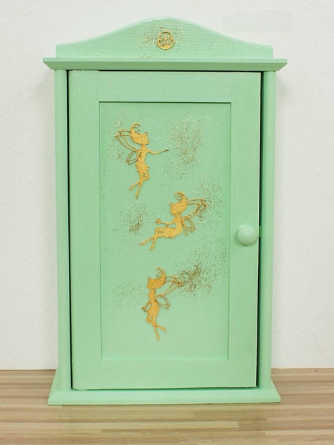 Kolorowe Ornamenty - drewniane szafy dla lalek z lusterkiem w środku