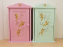 Kolorowe Ornamenty - drewniane szafy dla lalek z lusterkiem w środku