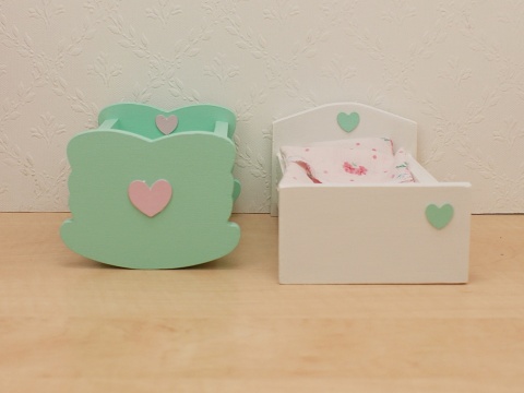Kolorowy Zakątek - łóżeczka dla lalek podwójne, pojedyncze, małe i malutkie