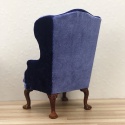 Miniaturowy fotelik do domku dla lalek w skali 1:6, chabrowy aksamit