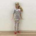 Piżamowy Zestaw dla lalki barbie - piżama, szlafrok i kapcie (4 części)
