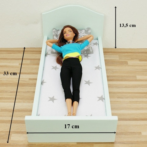 pojedyncze łóżko do domku dla lalek - wymiary