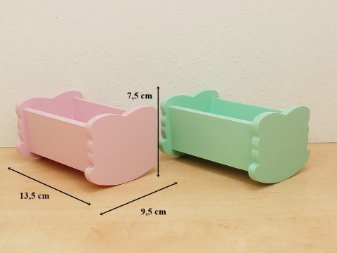 drewniana kołyska dla lalki - wymiary