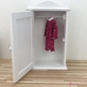 Drewniana szafa dla lalek z lusterkiem - BUKIECIK TULIPANÓW