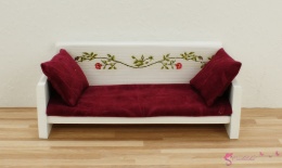 drewniana sofa do domku dla lalek - Różany Ogród