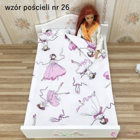 Łóżko podwójne dla lalek POLNE KWIATKI - 1:6