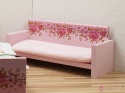 drewniana sofa dla lalek z różowym materacem - Różowy Ogródek