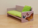 Sofa dla lalek KOLOROWE MOTYLKI - 1:6