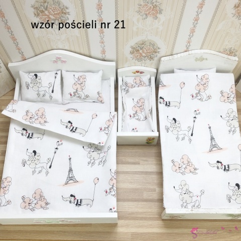 Pościel do łóżeczka dla lalek - różne wzory i rozmiary