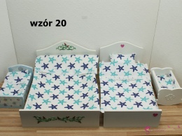 Pościel do łóżeczka dla lalek - rozgwiazdy (wzór nr 20)