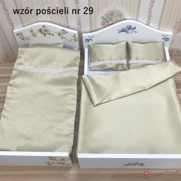 Pościel do łóżeczka dla lalek - złota (wzór nr 29)