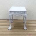 Miniaturowy biały  stolik przyścienny do domku dla lalek, skala 1:6