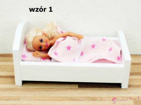 Pościel do łóżeczka dla lalek - różowe gwiazdki (wzór nr 1)