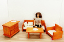 Sofa dla lalek barbie "Bursztynowy kwiatek"